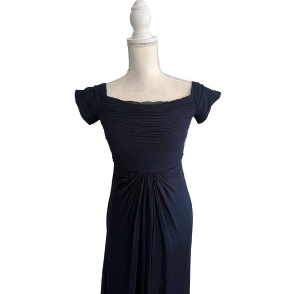 TADSHI SHOJI Vintage Navy Blue Maxi Occasion Gown Size 4 - Picture 10 of 14